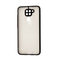 Чохол Xiaomi Redmi Note 9 LikGus Totu camera protect чорний / червоний