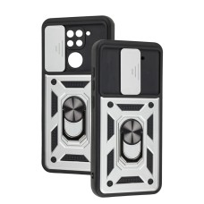 Чохол для Xiaomi Redmi Note 9 Serge Ring Armor ударостійкий сріблястий