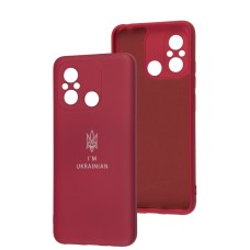 Чохол для Xiaomi Redmi 12C / 11A Silicone Full Тризуб бордовий / rose red