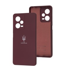 Чохол для Xiaomi Redmi Note 12 Pro Silicone Full Тризуб бордовий