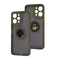 Чохол для Xiaomi Redmi 12 LikGus Edging Ring хакі