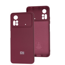 Чохол Xiaomi Poco X4 Pro 5G Silicone Full camera бордовий / marsala
