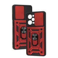 Чохол для Xiaomi Poco X5 Pro / Note 12 Pro Speed Serge Ring Armor ударостійкий червоний