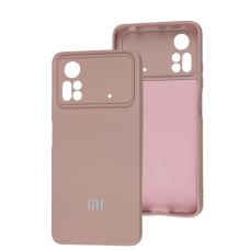Чохол Xiaomi Poco X4 Pro 5G Silicone Full camera рожевий / pink sand
