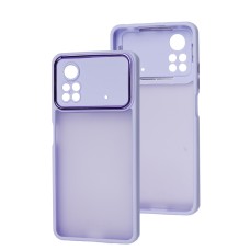 Чохол для Xiaomi Poco X4 Pro 5G Luxury Metal Lens бузковий