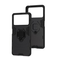 Чохол для Xiaomi Poco X4 Pro 5G Transformer Ring ударостійкий з кільцем чорний