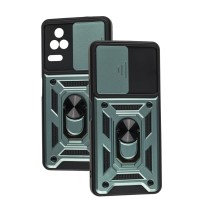 Чохол для Xiaomi Poco F4 Serge Ring Armor ударостійкий зелений