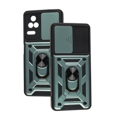 Чохол для Xiaomi Poco F4 Serge Ring Armor ударостійкий зелений