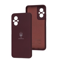 Чохол для Xiaomi Poco M5 Silicone Full Тризуб бордовий