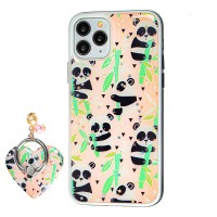 Чохол для iPhone 11 Pro Max блискітки print + popsocket "панда"
