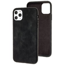 Чохол для iPhone 11 Pro Max Leather croco full black