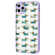 Чохол для iPhone 11 Pro Max Wave Cartoon dachshund / light purple