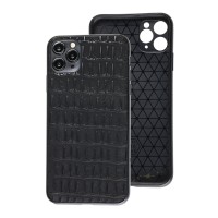 Чохол для iPhone 11 Pro Max Leather case кроко