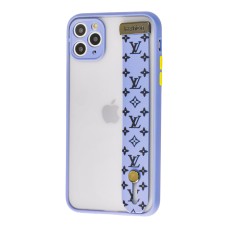 Чохол для iPhone 11 Pro Max WristBand LV лавандовий/чорний