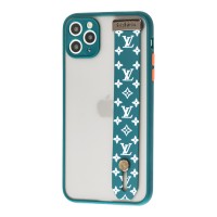 Чохол для iPhone 11 Pro Max WristBand LV зелений/білий