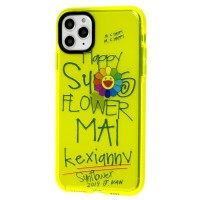Чохол для iPhone 11 Pro Max Neon print happy жовтий/зелений
