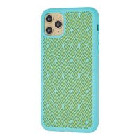 Чохол для iPhone 11 Pro Max Silicone Weaving бірюзовий