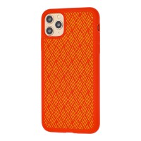 Чохол для iPhone 11 Pro Max Silicone Weaving червоний