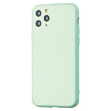 Чохол для iPhone 11 Pro Max glass LV бірюзовий