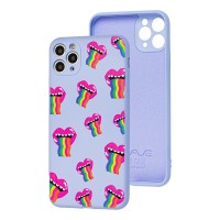 Чохол для iPhone 11 Pro Max Wave Fancy rainbow smile / lavender