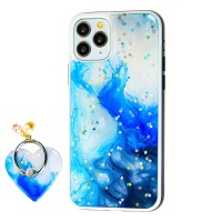 Чохол для iPhone 11 Pro Max блискітки print + popsocket "небо"