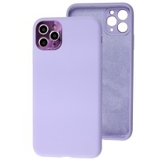 Чохол для iPhone 11 Pro Max Silicone Full camera Lens бузковий
