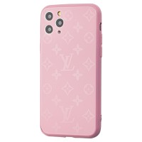 Чохол для iPhone 11 Pro glass LV рожевий