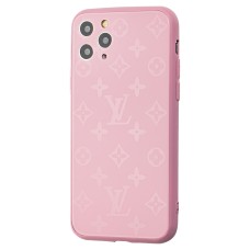 Чохол для iPhone 11 Pro glass LV рожевий