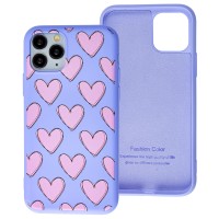 Чохол для iPhone 11 Pro Liquid "серця" блакитний