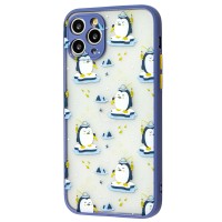 Чохол для iPhone 11 Pro Wave Cartoon penguin fisherman / lavender gray