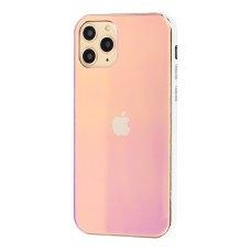 Чохол для iPhone 11 Pro Rainbow glass з лого фіолетовий
