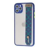 Чохол для iPhone 11 Pro WristBand LV синій / зелений