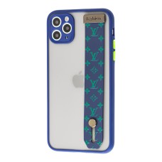 Чохол для iPhone 11 Pro WristBand LV синій / зелений