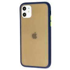 Чохол для iPhone 11 LikGus Maxshield синій/салатовий