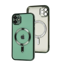 Чохол для iPhone 11 Fibra Chrome MagSafe green