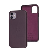 Чохол для iPhone 11 Leather classic Full dark cherry