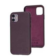 Чохол для iPhone 11 Leather classic Full dark cherry