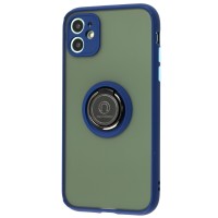 Чохол для iPhone 11 LikGus Edging Ring синій