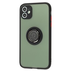 Чохол для iPhone 11 LikGus Edging Ring чорний/червоний