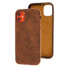 Чохол для iPhone 11 Leather croco full brown