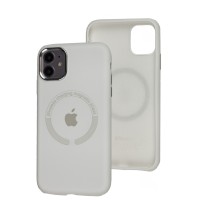Чохол для iPhone 11 Metal Camera MagSafe Silicone white
