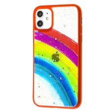 Чохол для iPhone 11 Colorful Rainbow червоний