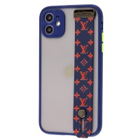 Чохол для iPhone 11 WristBand LV синій/червоний
