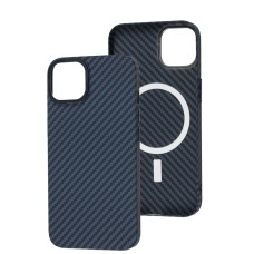 Чохол для iPhone 11 Carbon MagSafe blue