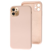Чохол для iPhone 11 Silicone Full camera Lens рожевий пісок