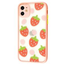 Чохол для iPhone 11 Picture shadow matte розовий полуниця