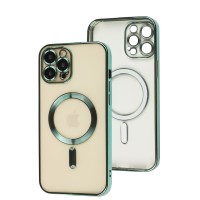 Чохол для iPhone 12 Pro Max Fibra Chrome MagSafe light green