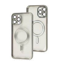 Чохол для iPhone 12 Pro Max Titanium Fibra Chrome MagSafe silver