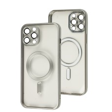 Чохол для iPhone 12 Pro Max Titanium Fibra Chrome MagSafe silver