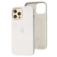 Чехол для iPhone 12 Pro Max MagSafe Silicone Full Size белый